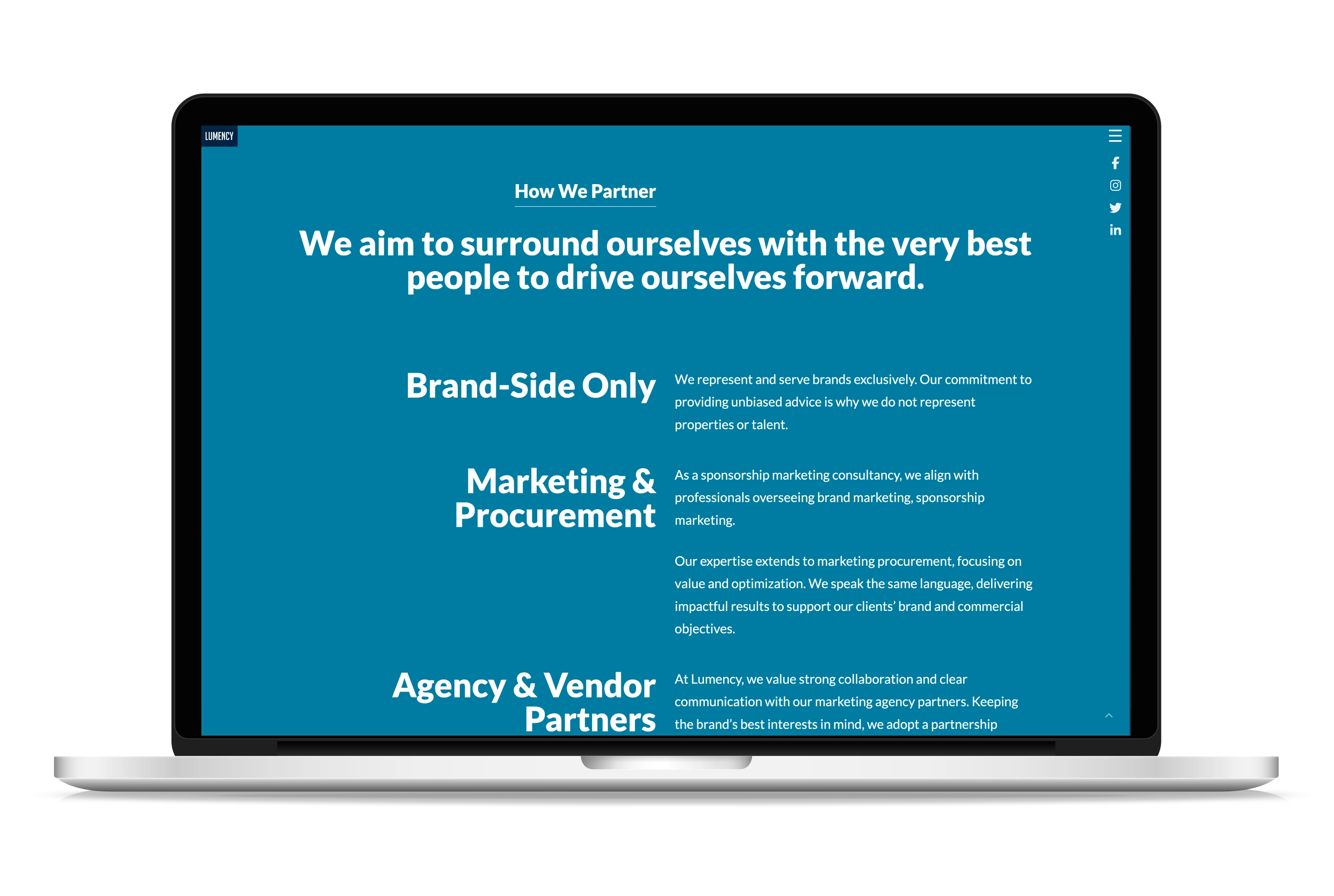 Lumency website on a laptop