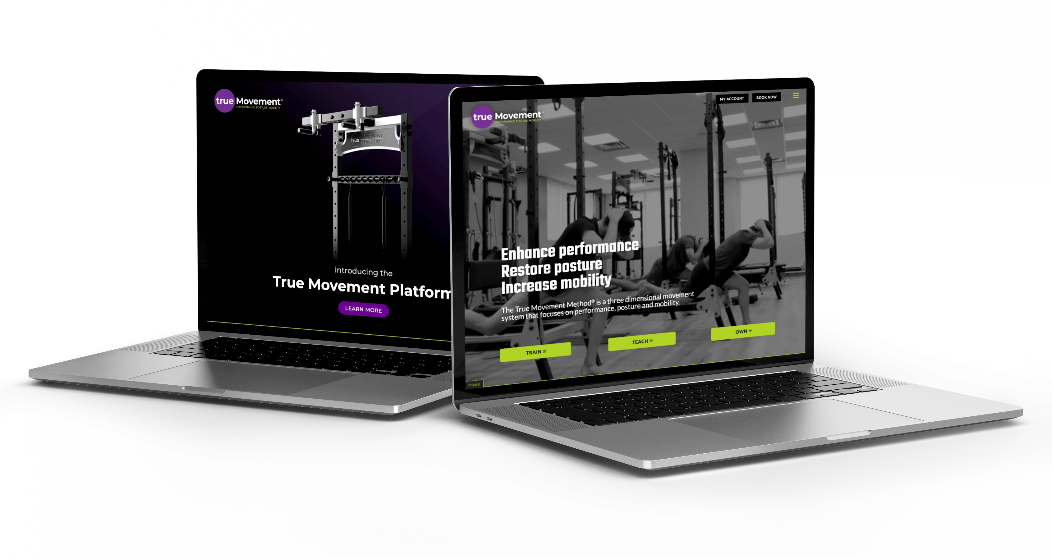 TrueMovement.ca displayed on two laptop screens